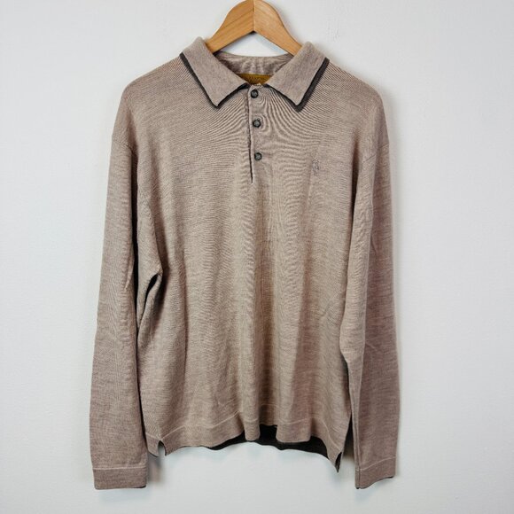 National Basketball Association Merino Wool Sweater Mens XL/52 brown beige NBA - Picture 2 of 6